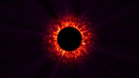 Eclipse Solar Corona abstract flame Illustrazione stock