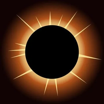 The eclipse of the sun, the moon closes the sun Ilustração Stock