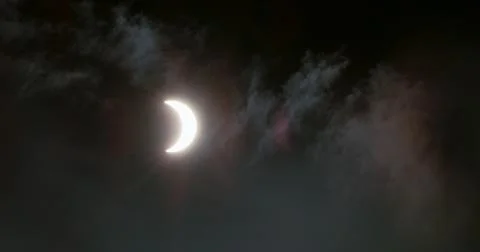 Eclipse of the sun or… “First Contact,” the Great Solar Eclipse of 2017. Fotos Stock
