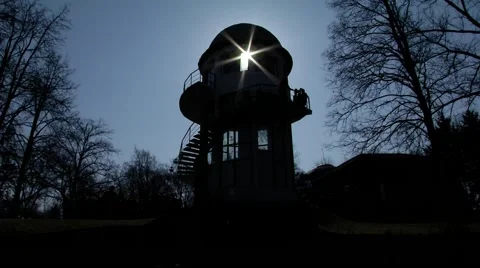 Eclipse of the sun through the roof observatory sky Stock Footage 48217329