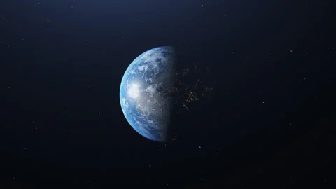 Eclipse of the sun. View of the earth from space. Stock Footage 158247173
