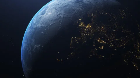 Eclipse of the sun. View of the earth from space. Stock Footage 158248023