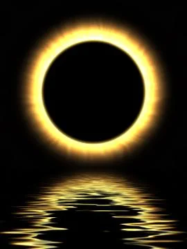 Eclipse-on-water Stock Illustration