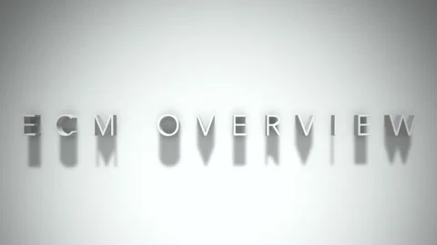 ecm overview 3D title animation white te... | Stock Video | Pond5