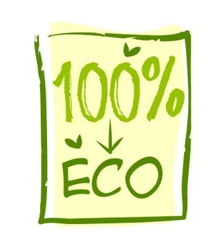 Eco 100% sticker Stock Illustration