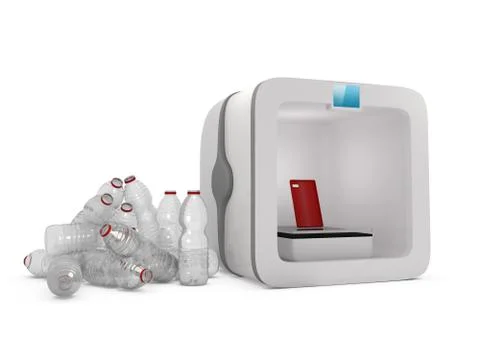 ECO 3D printer with used plastic bottle Stock Illustration