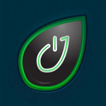 Eco and nature concept button of power on Stock Illustration