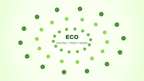 Eco animation motion graphics with leaf pattern Stock Footage 347037974