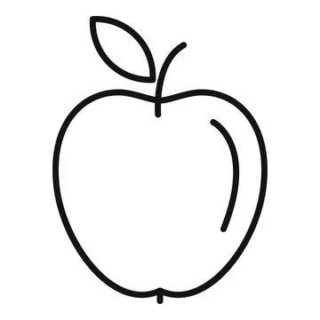 Eco apple icon outline vector. Farm organic 스톡 일러스트