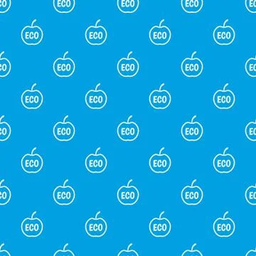 ECO apple pattern seamless blue 스톡 일러스트