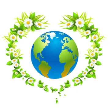 Eco background with globe Stock Illustration