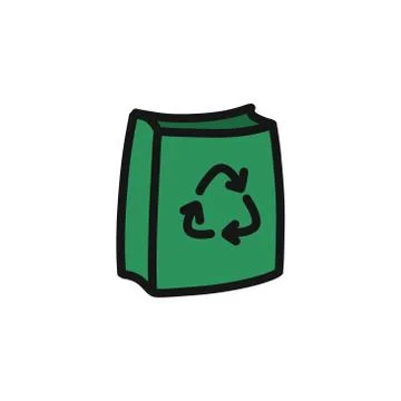 Eco bag doodle icon, vector illustration Stock Illustration