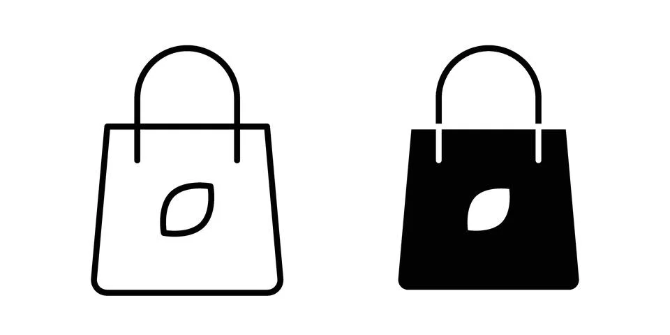 Eco bag icon black vector isolated on white Stock Illustration