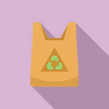 Eco bag icon flat vector. Handle bag Illustration