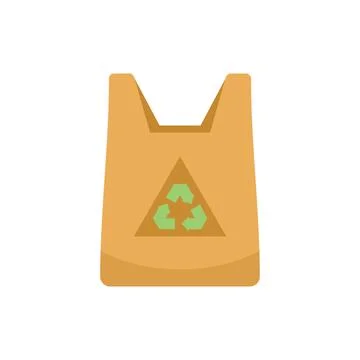 Eco bag icon flat vector. Handle bag Stock Illustration