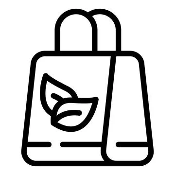 Eco bag icon outline vector. Ocean plastic Stock Illustration