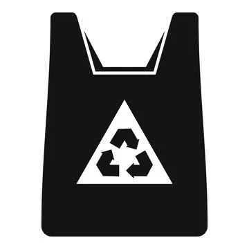 Eco bag icon simple . Handle bag Illustration