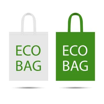 Eco bag. Isolated on white background. Caring for the environment. Flat style Stock Illustration