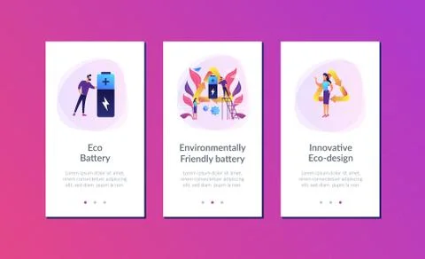 Eco battery app interface template. Stock Illustration
