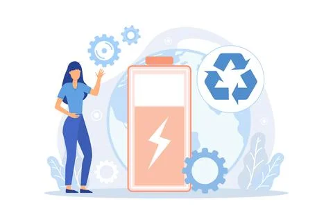 Eco battery Eco charging solution, environmentally friendly battery, innova.. Stock Illustration