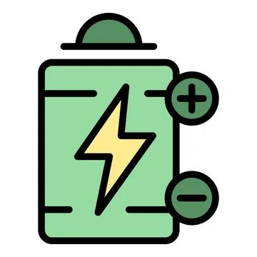 Eco battery icon vector flat Illustrazione stock