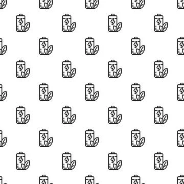 Eco battery pattern seamless vector Stock Illustration