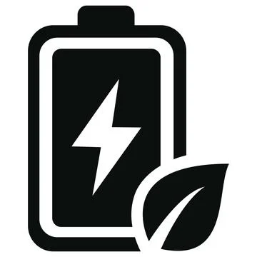Eco battery vector icon green energy charge glyph Stock Illustration