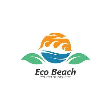 Eco beach logo vector illustration Stock Illustration