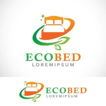 Eco bed logo design template Stock Illustration
