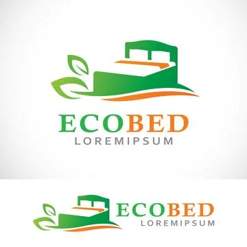 Eco bed logo design template Stock Illustration