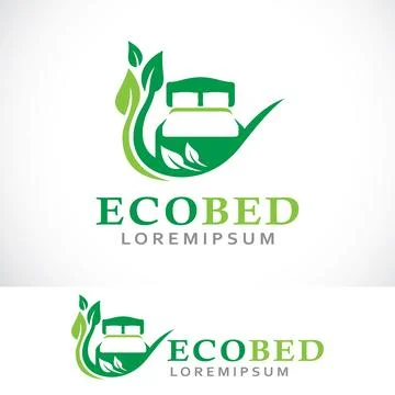 Eco bed logo design template Stock Illustration