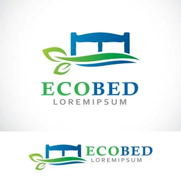 Eco bed logo design template Stock Illustration