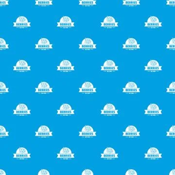 Eco berries pattern vector seamless blue 스톡 일러스트