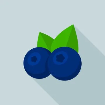 Eco bilberry icon, flat style Stock Illustration