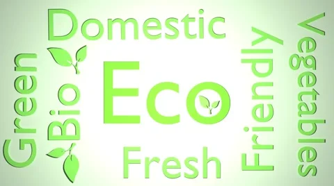 Eco bio Animation text green healty background 1080p full hd Stock Footage 58801096