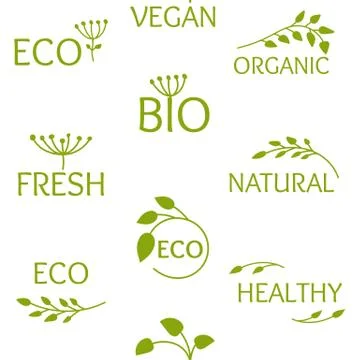 Eco, bio, organic seamless pattern print vector Stock Illustration