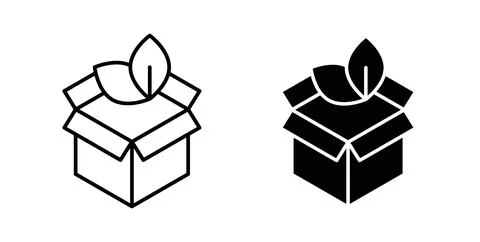 Eco in black and white. vector icon pack for websitesaging icon in black an.. Stock Illustration