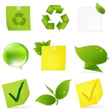 Eco blank note papers Stock Illustration