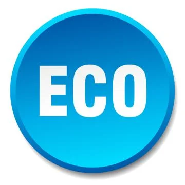 Eco blue round flat isolated push button Illustrazione stock