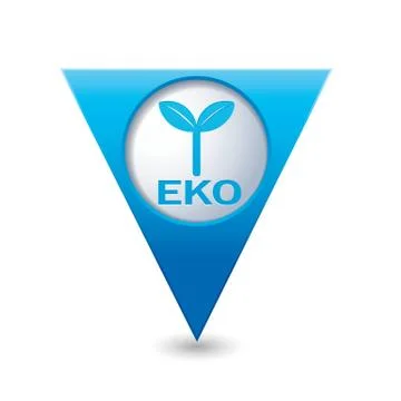 Eco BLUE triangular map pointer Illustrazione stock