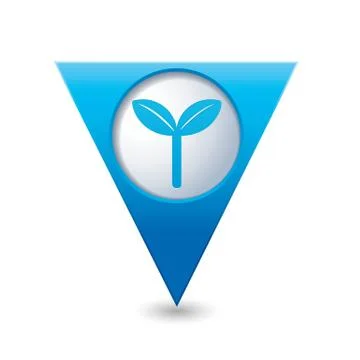 Eco BLUE triangular map pointer Stock Illustration