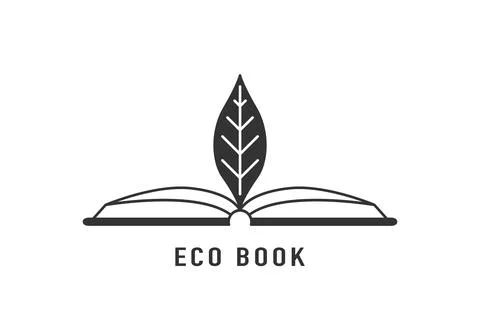 Eco book logo vector design illustration. Abstract business brand concept with Stock Illustration