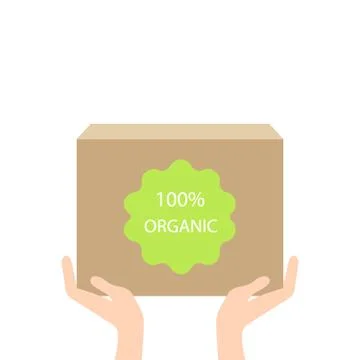 Eco box in hand,vector ecology concept Stock Illustration
