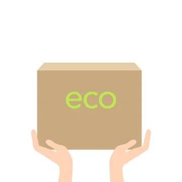Eco box in hand,vector ecology concept Stock Illustration