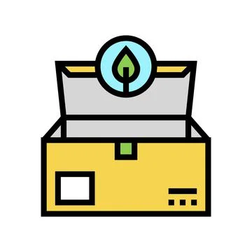 Eco box packaging color icon vector illustration Ilustración de archivo
