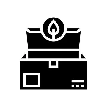 Eco box packaging glyph icon vector illustration 스톡 일러스트