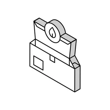 Eco box packaging isometric icon vector illustration Ilustración de archivo