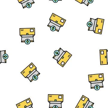 Eco box packaging vector seamless pattern Stock Illustration