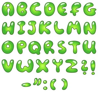 Eco bubble alphabet Stock Illustration