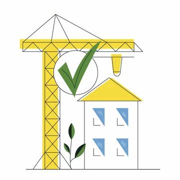 Eco building construction development with the concept of environmentally Ilustración de archivo